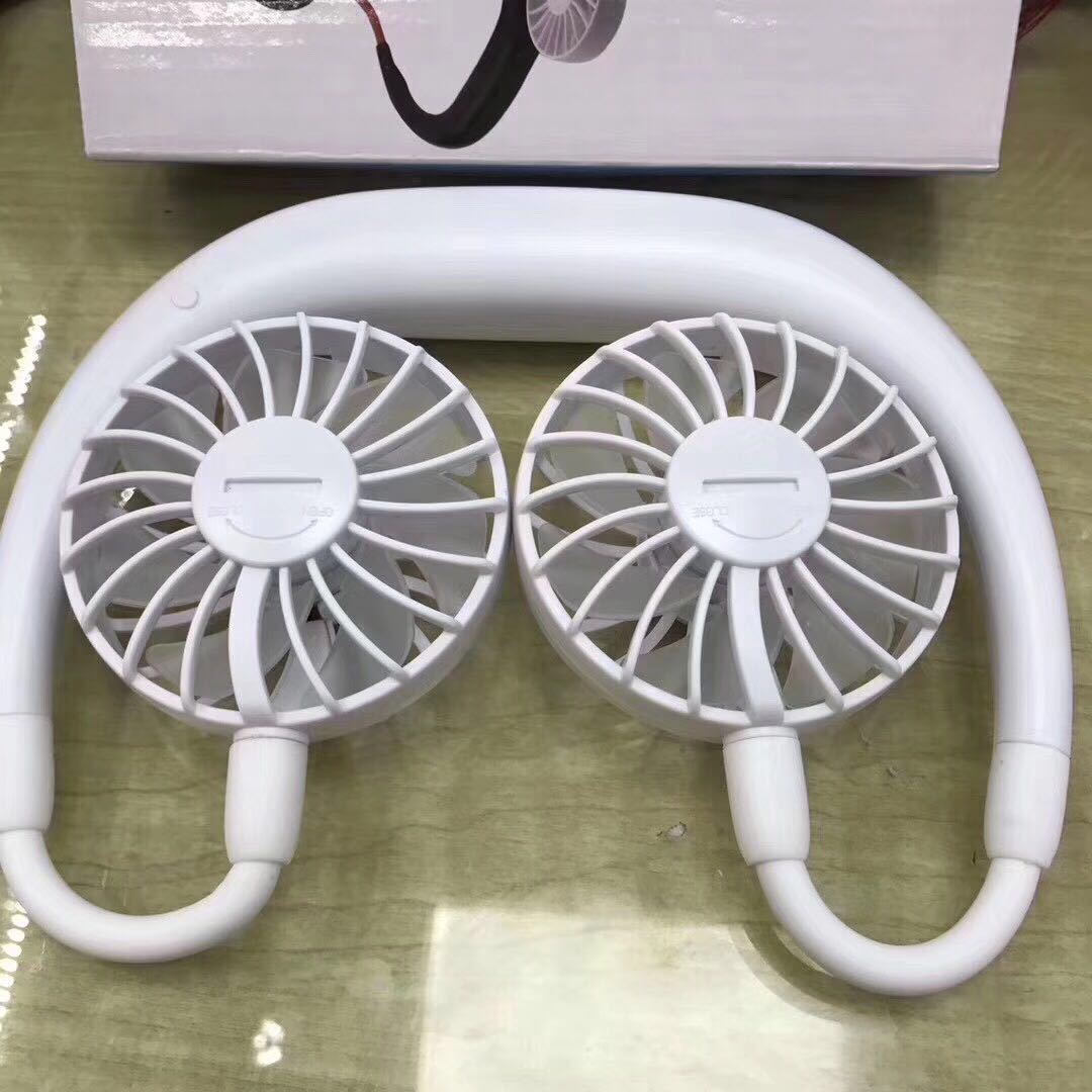 3-in-1 Portable Neck & Desktop Fan | 2000mAh | 3 Speeds | 4–12hr Runtime | Micro USB | Alarm Clock Style | Emerald, Pink, Sky Blue, Pearl White & Black