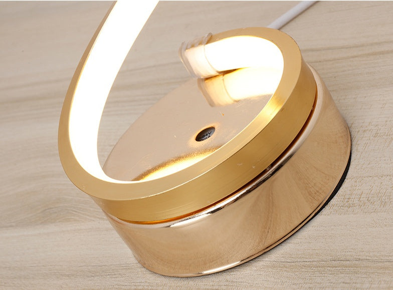Modern LED Table Lamp | 24W | Metal Base & Acrylic Shade | Warm & White Light | Remote Dimming | D125×H450mm | 110–240V | Gold & White