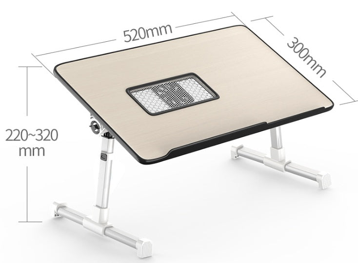 Foldable Adjustable Laptop Desk Stand & Lap Table | Height & Angle Adjustable | 52×30cm | Wood Panel | Home, Bed & Office