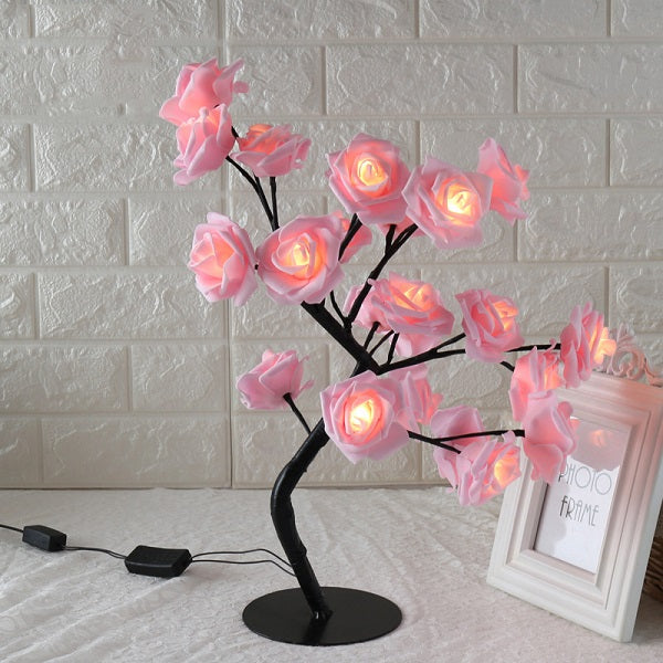 Decorative LED Flower Tree Lamp | Warm Light | 220V | Indoor & Window Decor | 8 Colour Combos | EU, US & USB | Gift