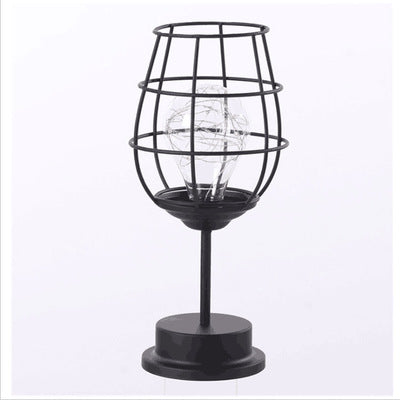 Wrought Iron Wine-Shaped Decorative Table Lamp | Copper Wire LED | Battery Powered | IP43 | 7 Styles | Home, Hotel & Restaurant