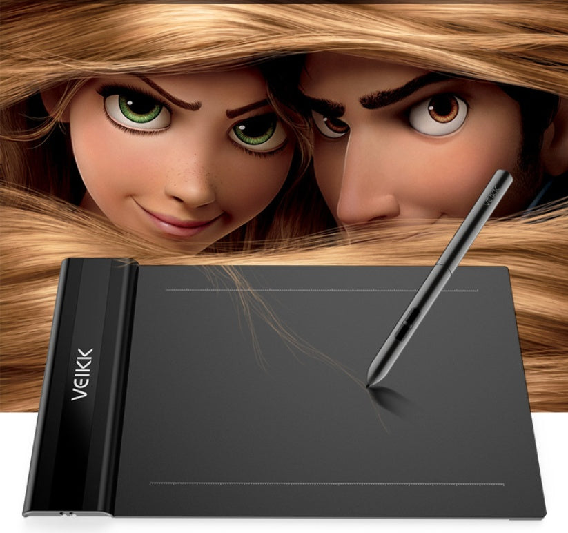 S640 Graphics Drawing Tablet | 6×4" | 8192 Pressure Levels | 5080 LPI | Battery-Free Pen | USB | Black