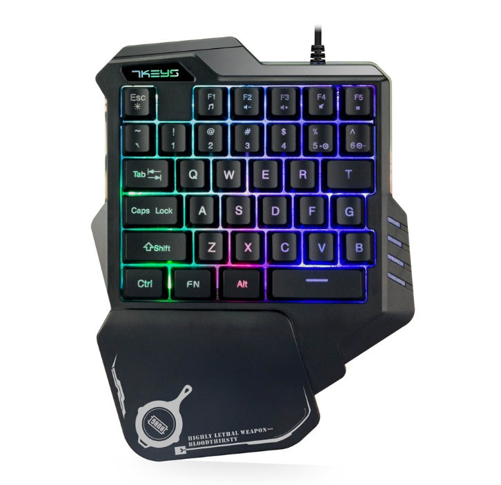 One-Handed RGB Gaming Keypad | Model G30 | Anti-Ghosting | Photosensitive Side Strips | Ergonomic | 23×18.5×4cm