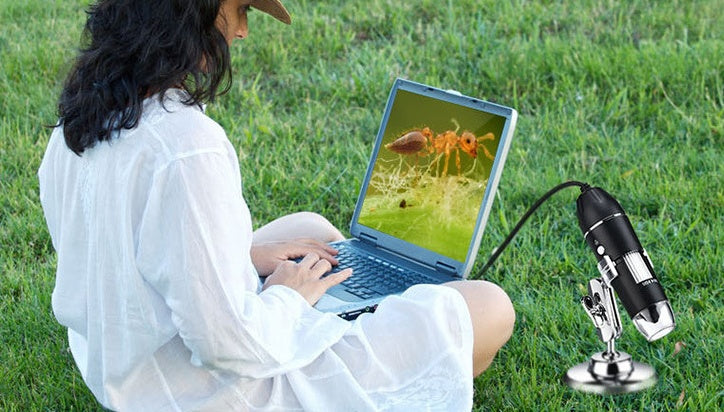 USB Digital Microscope | Up to 1600× Magnification | 8 LED Lights | 500X 1000X 1600X | Windows & Mac
