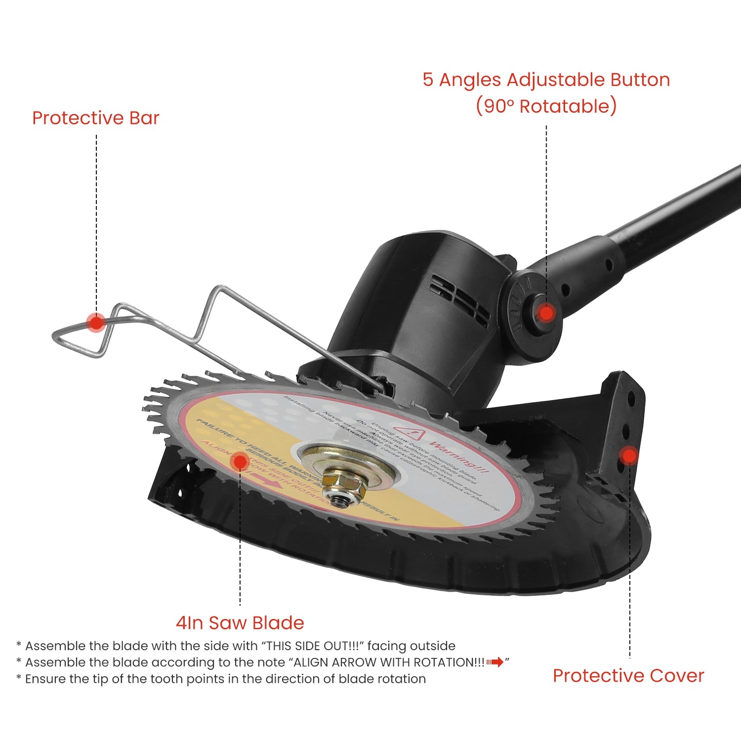 3-in-1 Cordless Pole Saw, Mini Chainsaw & Grass Trimmer | 21V, 18,000 RPM, Adjustable 13"-75", 2 Batteries