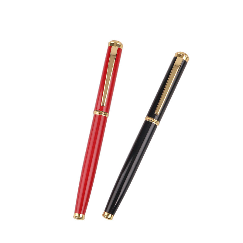 0.5mm Metal Fountain Pen | Replaceable Ink | Yijin Nib | Business, Office & Student Writing | Black & Red | Single & Set