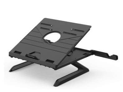 Foldable Adjustable Laptop Stand | 9 Angles | 17" | 20KG | Heat Dissipation | Phone Holder | Black & White