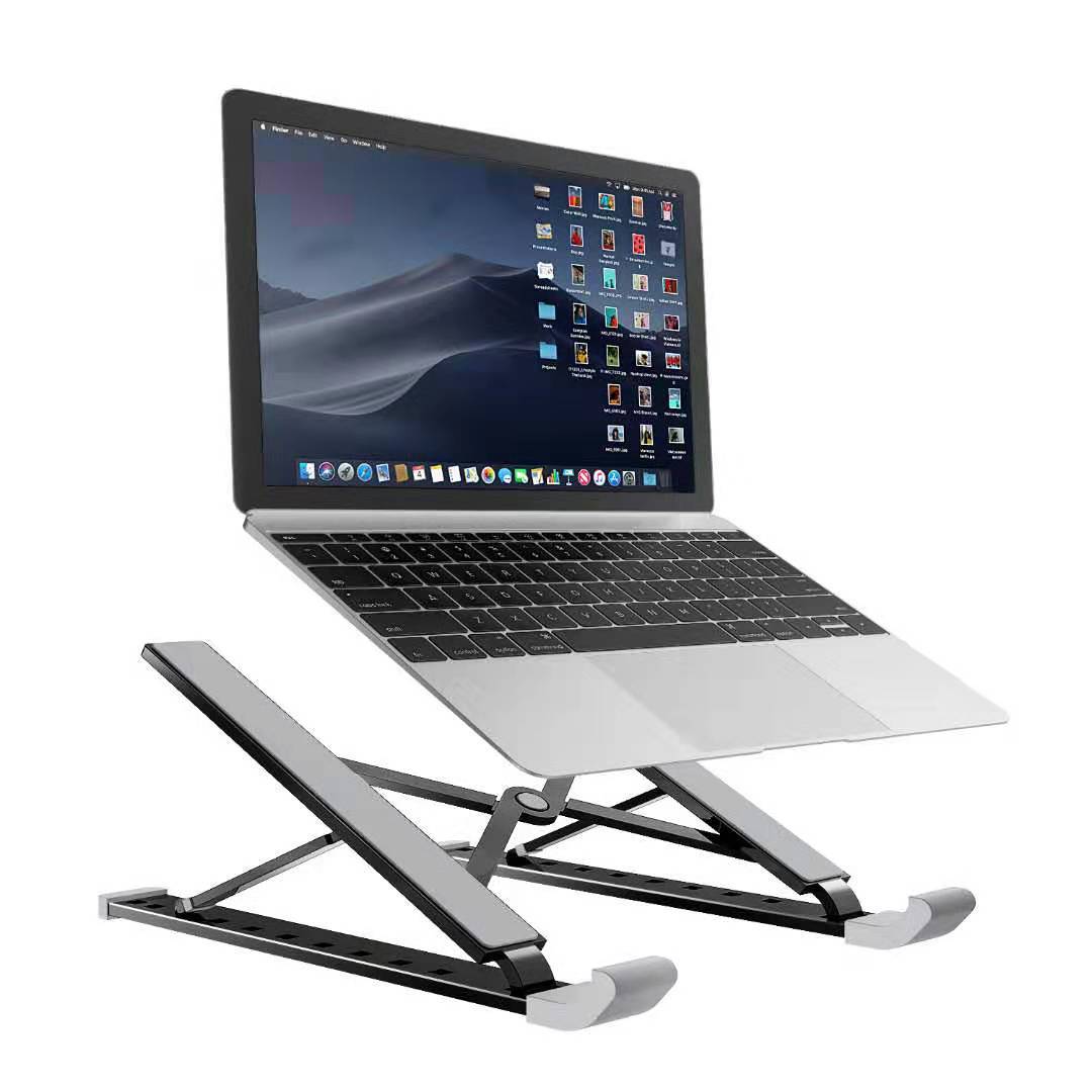 Foldable Adjustable Laptop & Tablet Stand | 11–17" | Height & Angle Adjustable | Heat Dissipation | Non-Slip | Black & Silver