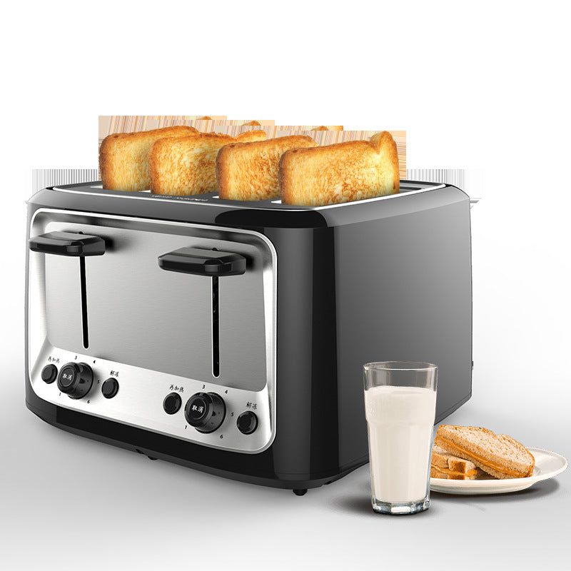 4-Slice Automatic Toaster | 1500W | 6-Level Browning | 220V | AU, CN, EU, UK & US Plug | Toaster Only, Plug Only & Set | Black | Home Kitchen