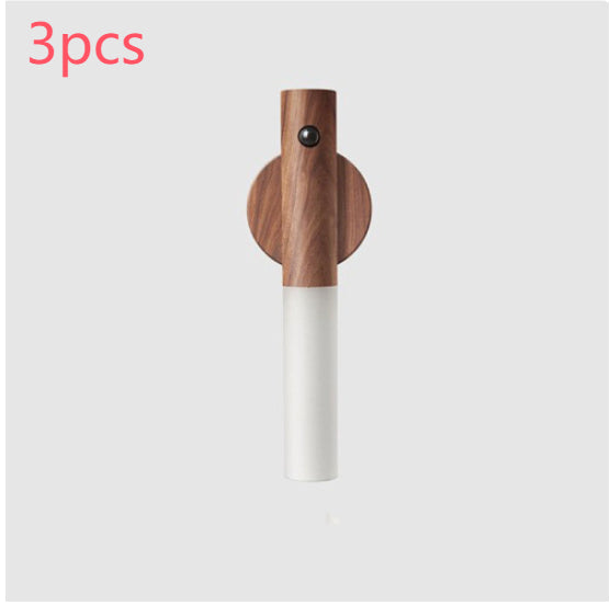 PIR Motion Sensor LED Night Light | Magnetic Wood Base | USB Rechargeable | 4m Detection | Warm White | Ash & Walnut