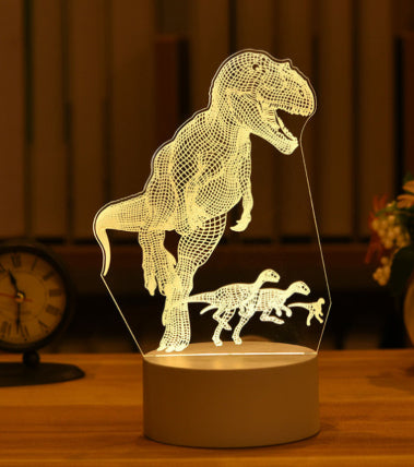 3D Illusion Acrylic LED Night Light | USB | 110–240V | Warm White | 12 Designs | I Love You, Ferris Wheel, Dinosaur, Rose & More | Bedroom, Gift & Home Decor