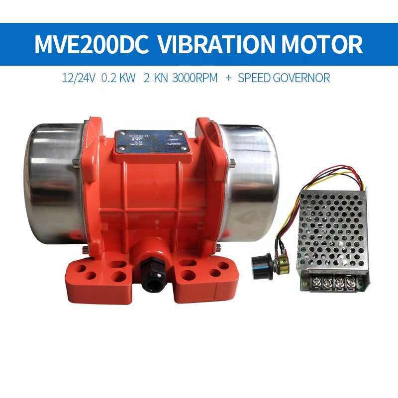 MVE200DC 160W Brushed DC Vibration Motor | 12V & 24V, 3000 RPM, Speed Control Option, Industrial Use
