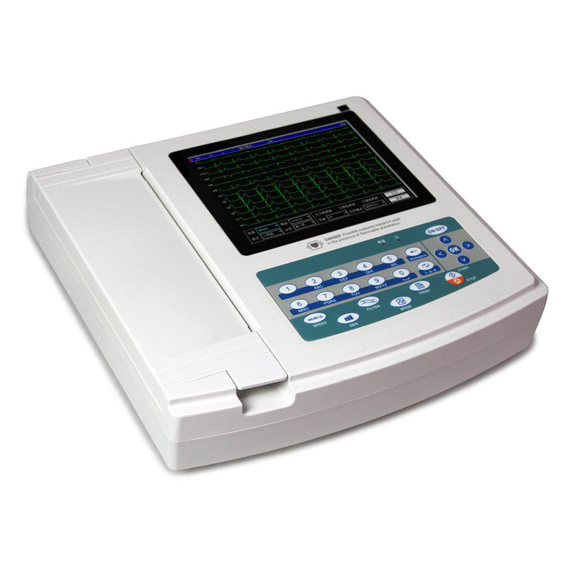ECG1200G 12-Channel 12-Lead ECG Machine | Touch Screen, PC Software & Thermal Printer