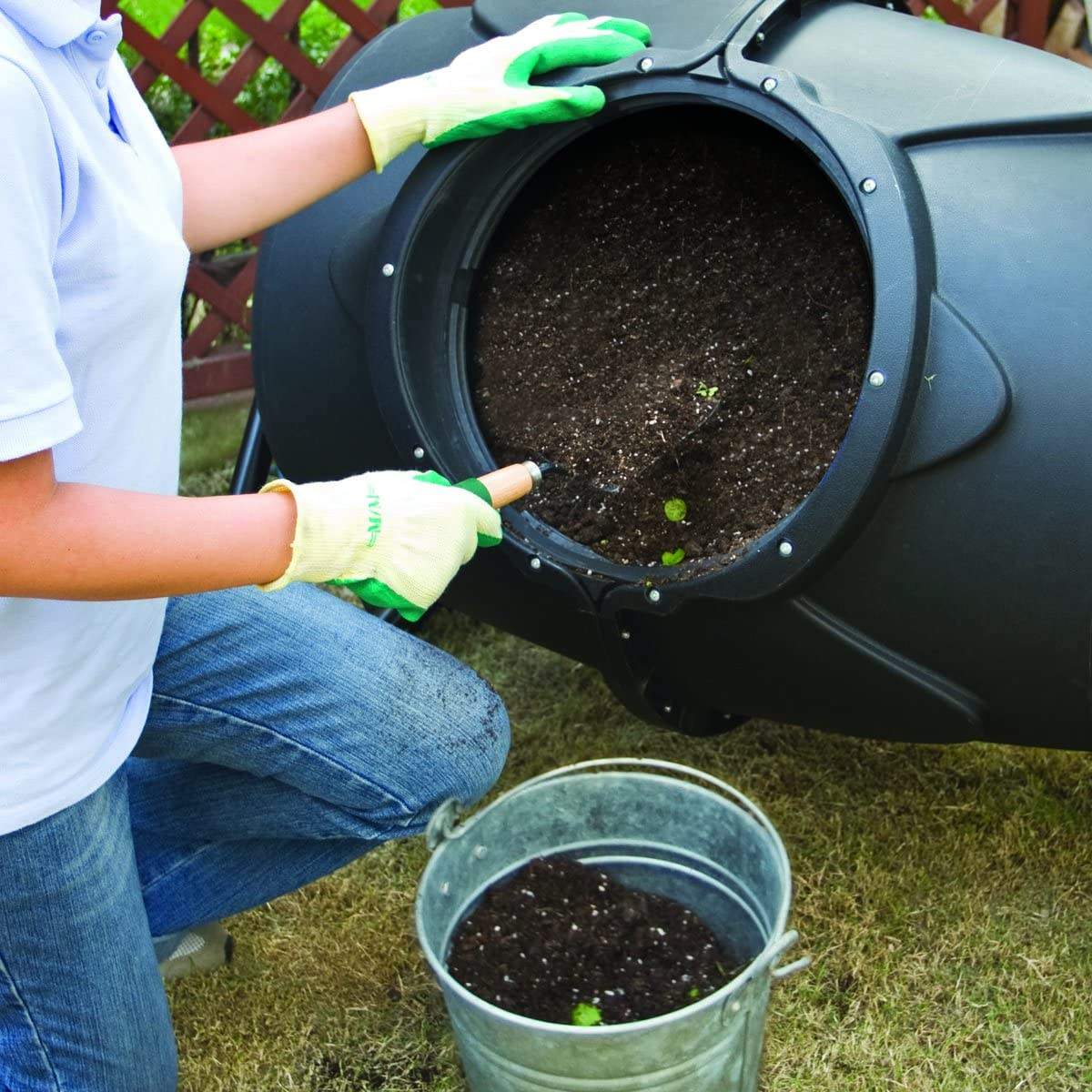 190L Rotary Compost Tumbler Bin | Aerobic Fermentation, Movable Wheels, Garden & Yard Composting