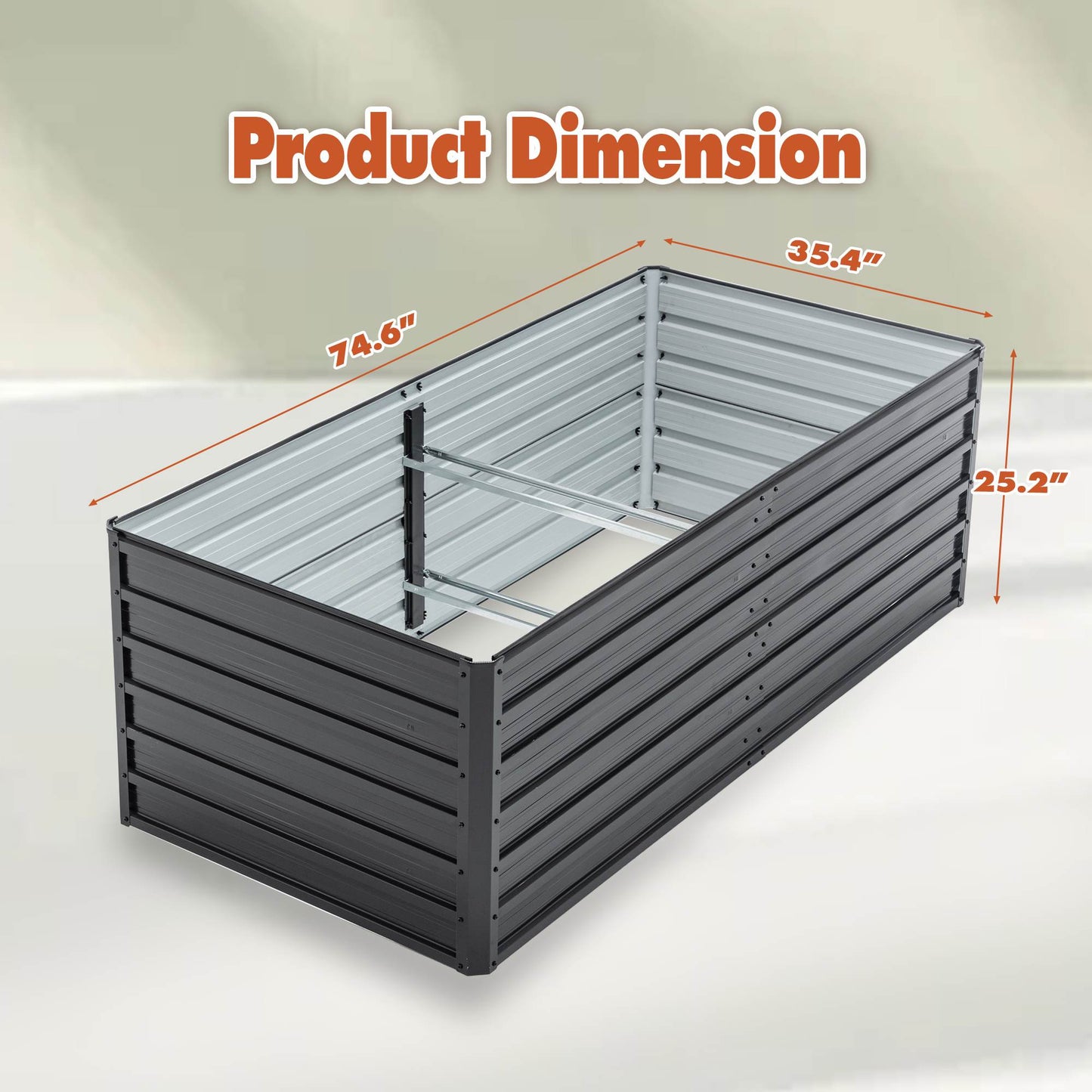 8×4×1 FT Galvanized Raised Garden Bed Kit | Bottomless, Corner Pads, Polished Edges, Vegetables & Herbs, Black