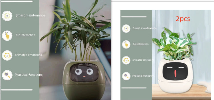 Smart AI Electronic Plant Pot – 7 Sensors, 49+ Expressions & Intelligent Water Monitor