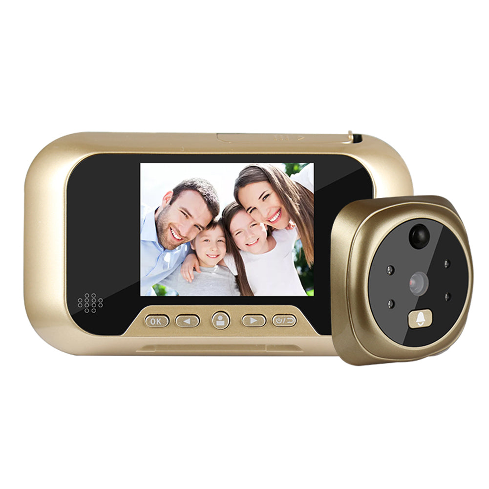 2.8" Smart Video Peephole Doorbell | 3MP | 120° Wide Angle | IR Night Vision | Doorbell | Gold