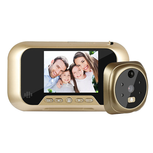 2.8" Smart Video Peephole Doorbell | 3MP | 120° Wide Angle | IR Night Vision | Doorbell | Gold