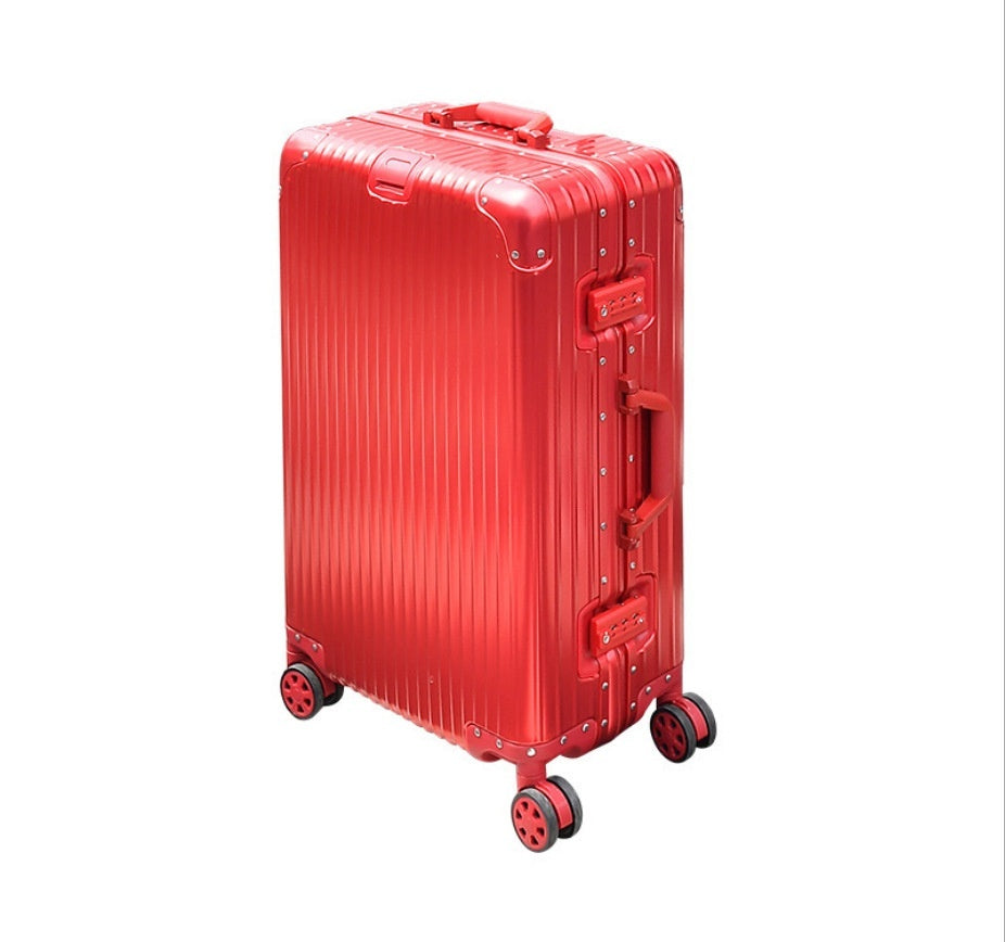 Aluminum-Magnesium Alloy Hardshell Trolley Suitcase | 20"-28", Universal Wheels, Waterproof, 16 Colors