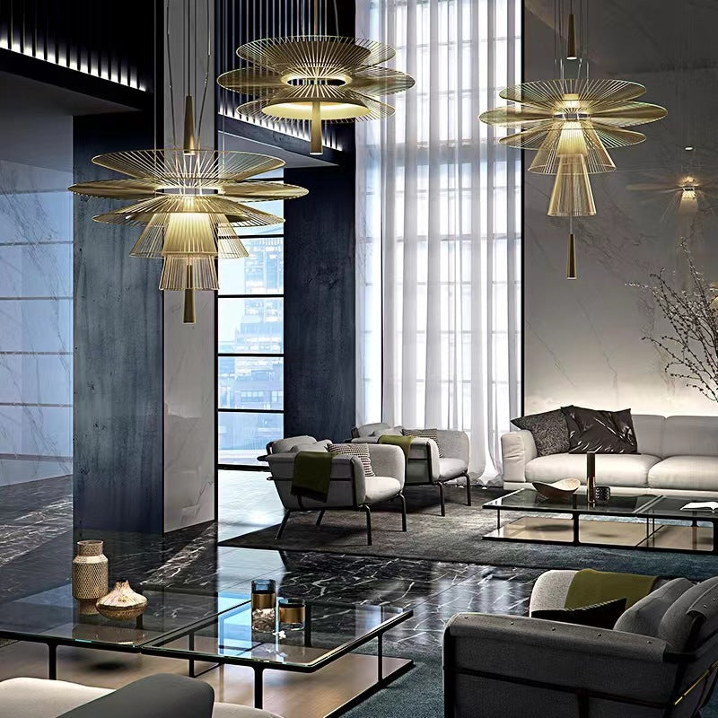 Modern Creative Art Iron LED Pendant Light | Warm & Cool White, Black & Gold, 12,000h, 5-10㎡, Button Switch