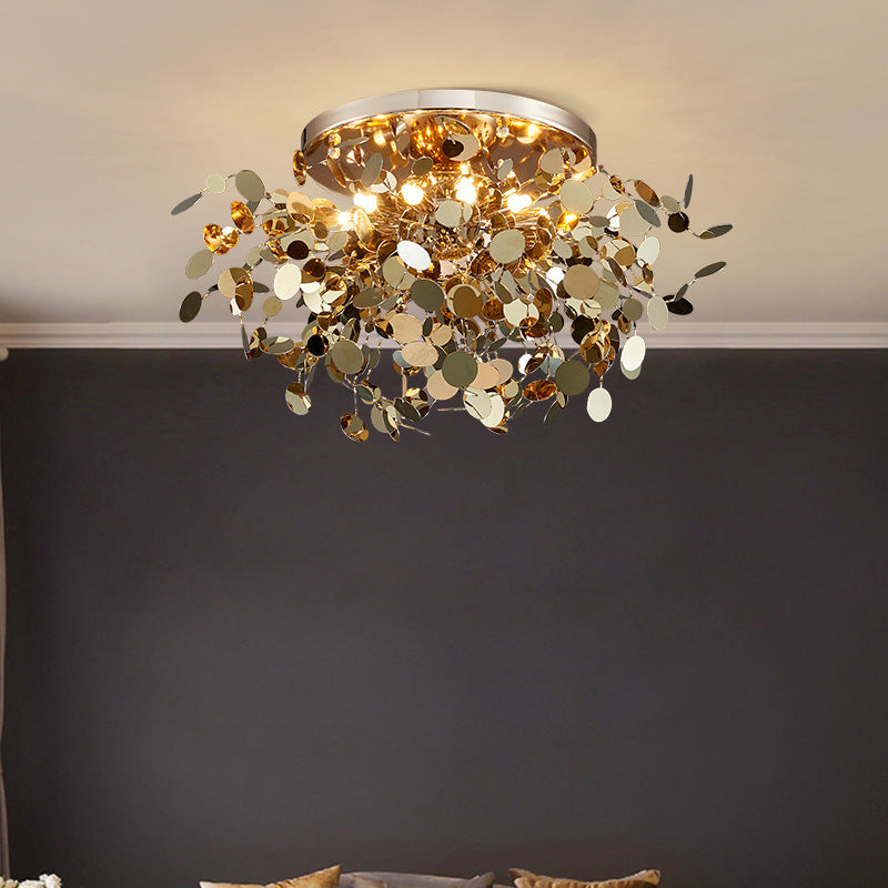 8055C-8L Stainless Steel G9 Tree Blade Chandelier | 2 Sizes D380 & D500, 220V, 15-20㎡, Multi-Space
