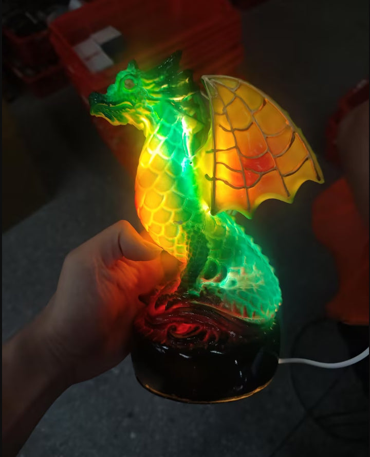 3D Resin Animal Decorative Night Light | Handcrafted | 20 Designs | Small 15cm & Large 22cm | USB | Unicorn, Owl, Dragon, Mermaid & More | Home Decor Gift