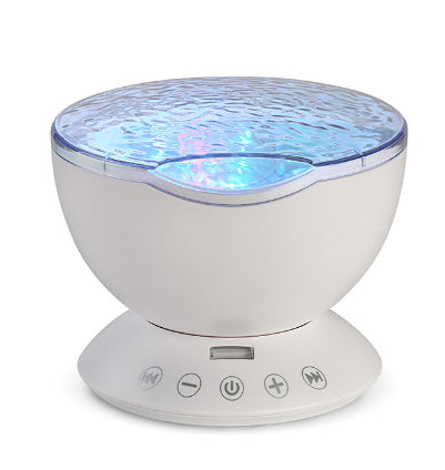 Ocean Wave Projector Night Light | Built-In Speaker | Remote & TF Card | USB & Battery | Aurora Projection | Black & White
