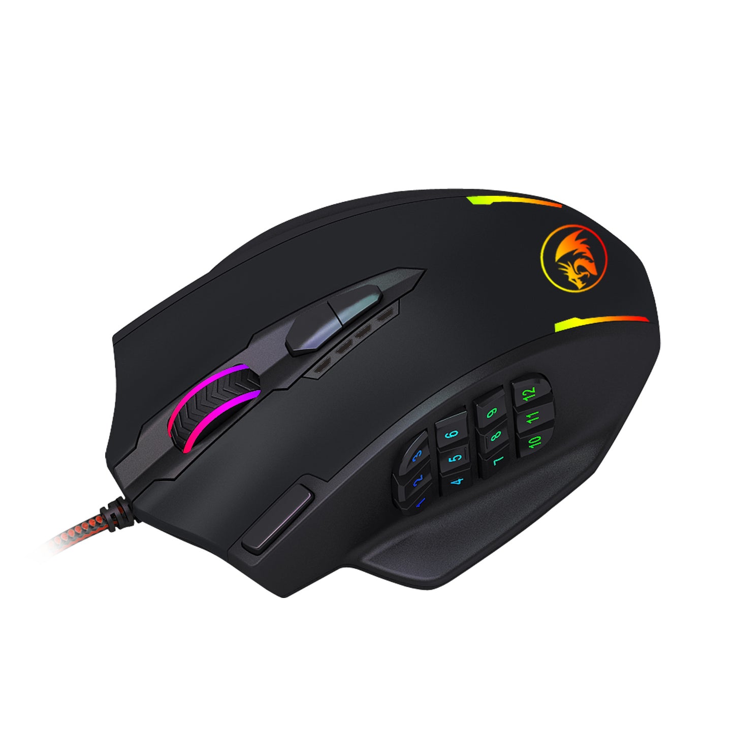 Redragon M908 Impact RGB Gaming Mouse | 500–12400 DPI, Adjustable Weight, Ergonomic | Black