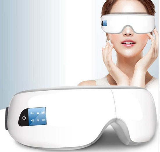 Bluetooth Eye Massager | Air Pressure | Hot Compress | Vibration | 3–6 Modes | 1200mAh | Leather Case | Eye Fatigue, Dark Circles & Sleep Aid