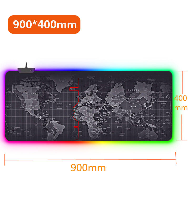 RGB LED Gaming Mouse Pad | Luminous Lighting | Waterproof Cloth | Stitched Edges | 7 Sizes