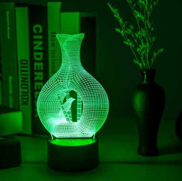 7-Colour Touch Control 3D Acrylic LED Night Light | Auto Colour-Changing | USB | 10,000hr | Acrylic + ABS | Bedroom, Bar & Cafe Decor