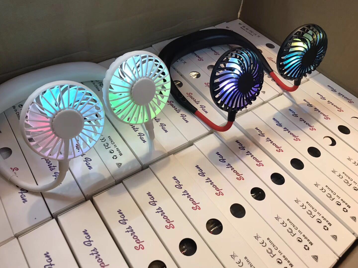 3-in-1 Portable Neck & Desktop Fan | 2000mAh | 3 Speeds | 4–12hr Runtime | Micro USB | Alarm Clock Style | Emerald, Pink, Sky Blue, Pearl White & Black