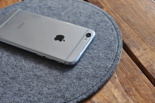 Tech Pad – Leather & Wool Felt Mouse Pad with Heat Burnished Details