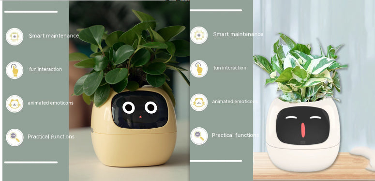 Smart AI Electronic Plant Pot – 7 Sensors, 49+ Expressions & Intelligent Water Monitor