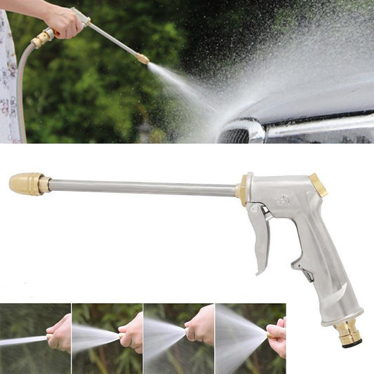 High-Pressure Garden & Car Wash Spray Gun | Aluminium Alloy | 10kg Pressure | 8–15m Range | Adjustable Nozzle | Car Wash Tool Set, Connector & Gold
