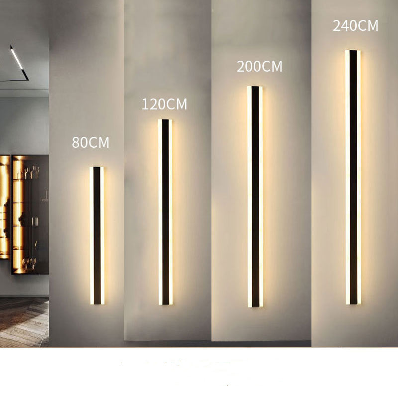 Minimalist Long LED Wall Lamp | Acrylic Shade | 220V | 30cm 6W & 60cm 12W | Neutral, Warm & White Light | Living Room, Bedroom & Hallway