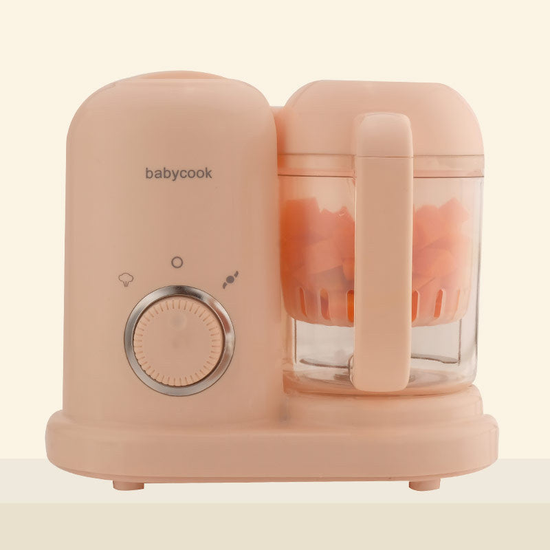 Baby Food Processor Steamer & Blender | Double Mixing Blade | Food Grade | Low Noise | Meat Mincing, Vegetable Cutting & Stirring | Green & Pink