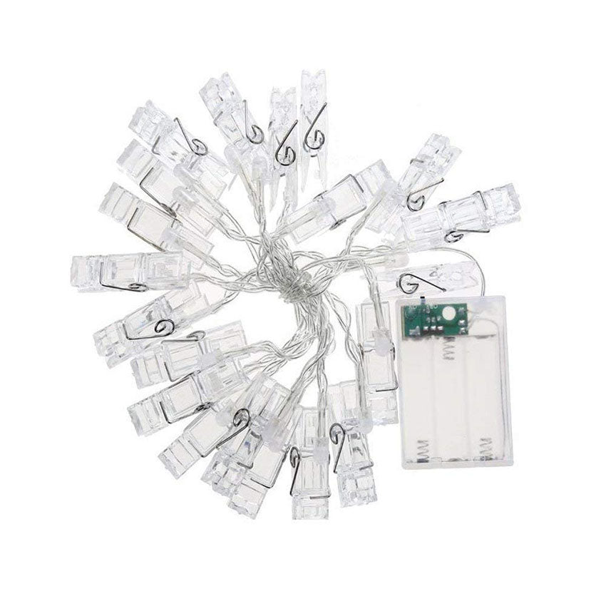 LED Photo Holder String Lights | Battery Powered | Warm White & Colorful | 100cm to 600cm | Photo Clip Fairy Lights | Bedroom, Wedding & Party Decor | Wall & Window Display