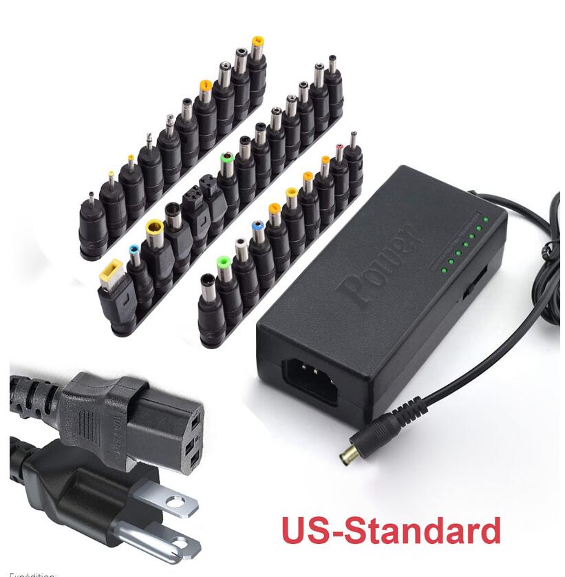96W Universal Adjustable Laptop Power Adapter | 34 Tips | 12–24V | 100–240V | EU / GB / US Plug