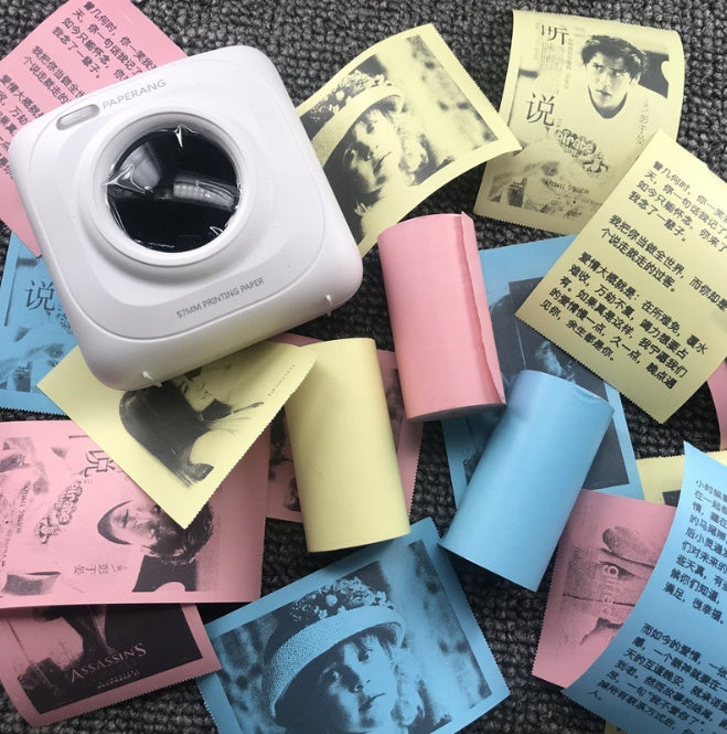 Peripage Mini Bluetooth Thermal Printer | No Ink | Photos, Labels & Stickers | 79×42×79mm | iOS & Android | Blue, Pink, Red & White | Printer & Paper Bundles
