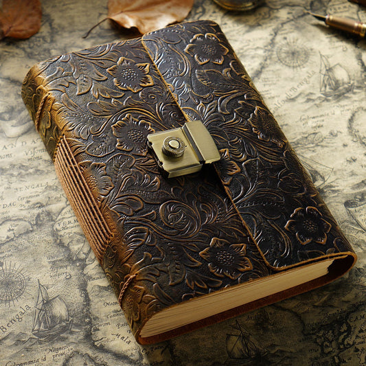 Vintage Genuine Leather Notebook | First-Layer Cowhide | A5 / A6 / A7 | Retro Journal | 2 Colors