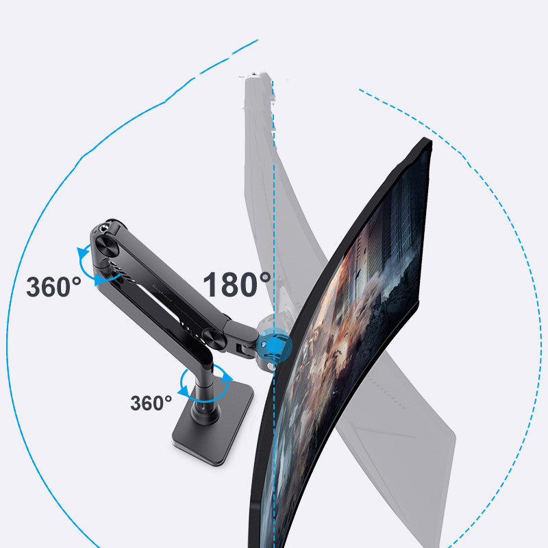 Gas Spring Monitor Arm Stand | 7K Aluminum Alloy, 2–11kg, Up to 36″ | Curved & Ultrawide Screen | Ergonomic Desk Mount | Black