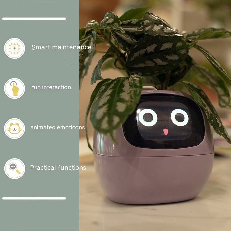 Smart AI Electronic Plant Pot – 7 Sensors, 49+ Expressions & Intelligent Water Monitor