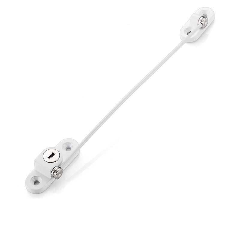 Child Safety Window & Cabinet Chain Lock | Flexible Cable | Adhesive Mount | Black & White | 1–8pcs