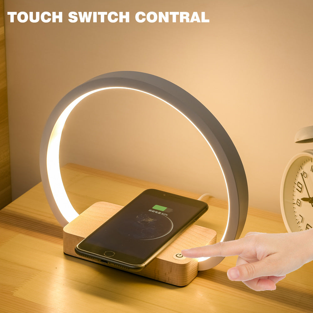 Wireless Charging Multifunctional Desk Lamp | Eye Protection | USB | Metal Shade | Bedside & Office | European Style