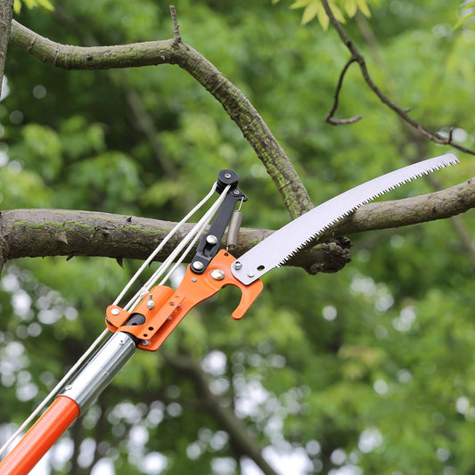 VEVOR 7.3-27 Ft Extendable Manual Pole Saw | Steel Blade & Scissors, 8 Fiberglass Handles, Tree Pruner