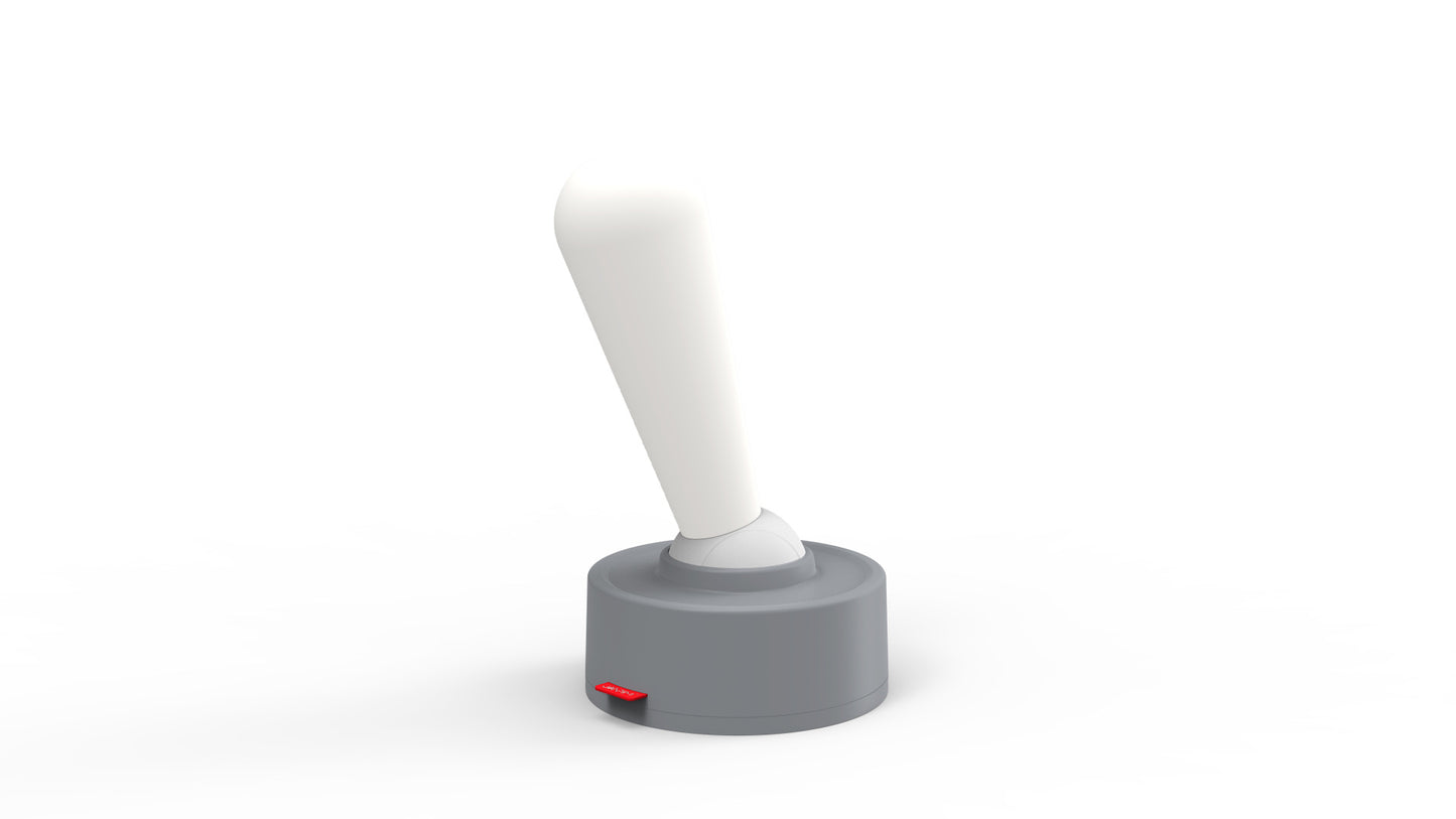 Toggle Switch LED Night Light | Silicone Cover | USB Rechargeable | Dimmable | Wall-Mountable | 112×112×204mm | Warm White | Gray & White