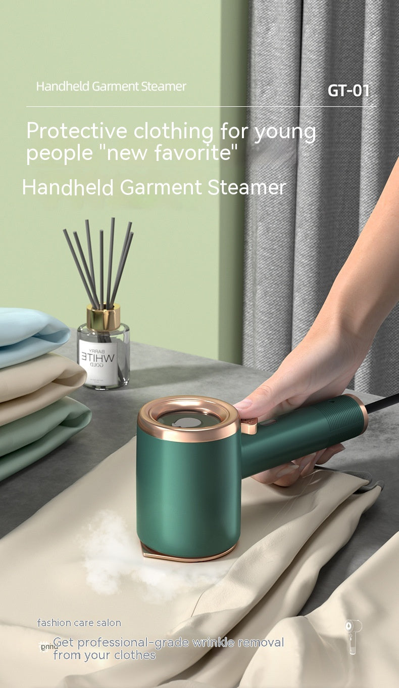 33W Handheld Portable Garment Steamer | Titanium Panel | 50ml | 111–240V | AU/CN/EU/UK/US Plug | Flat & Hanging | All Fabrics | Beige, Green & Light Purple | Travel & Home