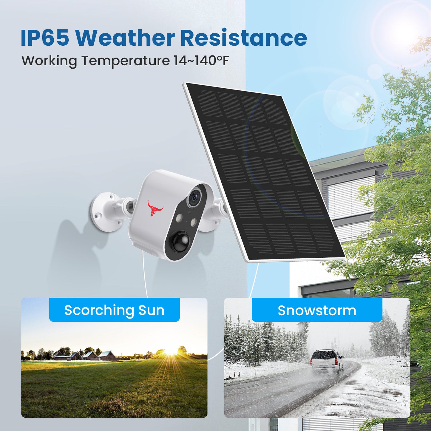 M6/M6s WiFi Outdoor Security Camera | 2MP, Solar Panel Option | Wireless Remote Monitoring | 180×128mm
