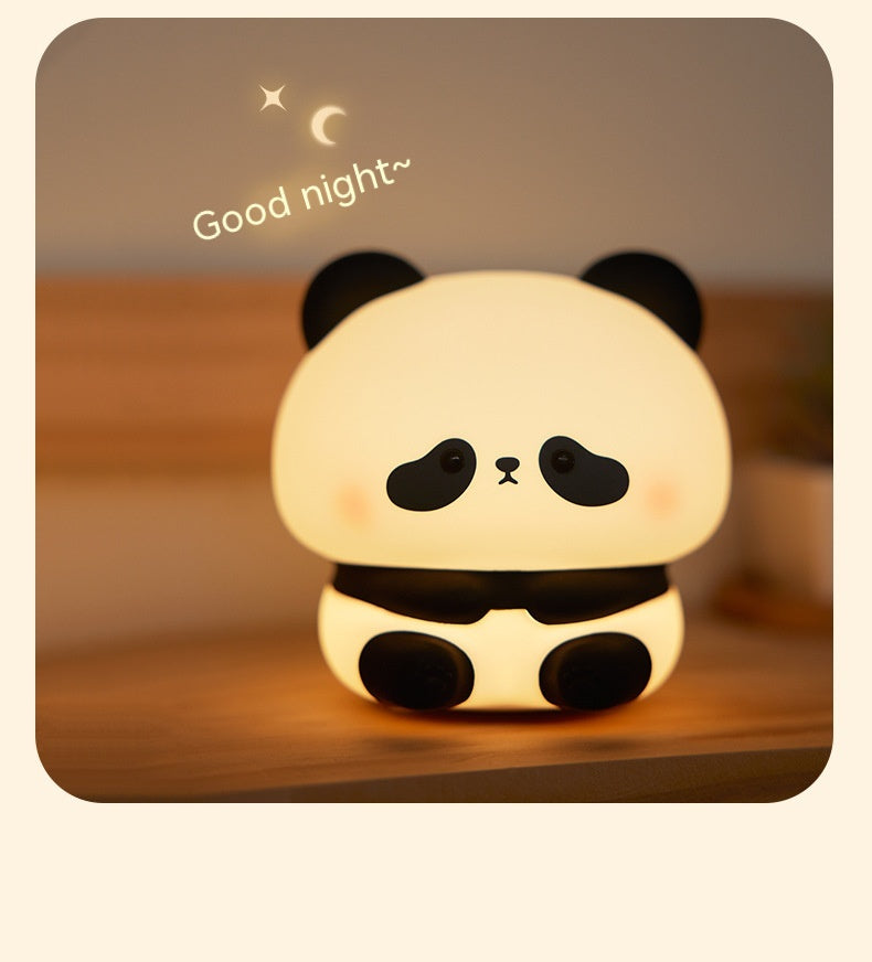 Panda Silicone LED Rechargeable Touch Night Light | 2W | 1200mAh | 6hr Battery | 3-Speed Brightness | USB Charging | 109×99.5×105mm | Colour-Changing | Bedroom, Kids & Gift